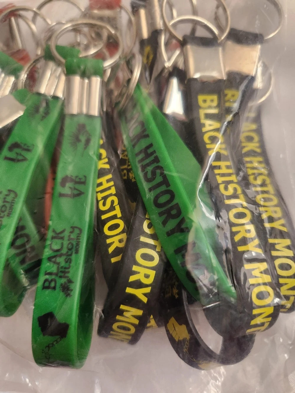 Pack Of Black History Month Silicon Keychains - Unbranded